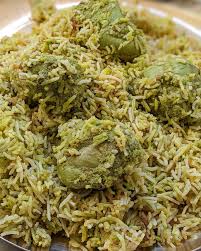Green boti biryani